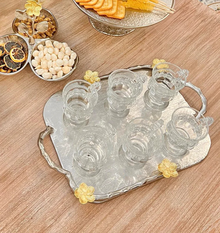 سینی چای مستطیل شقایق